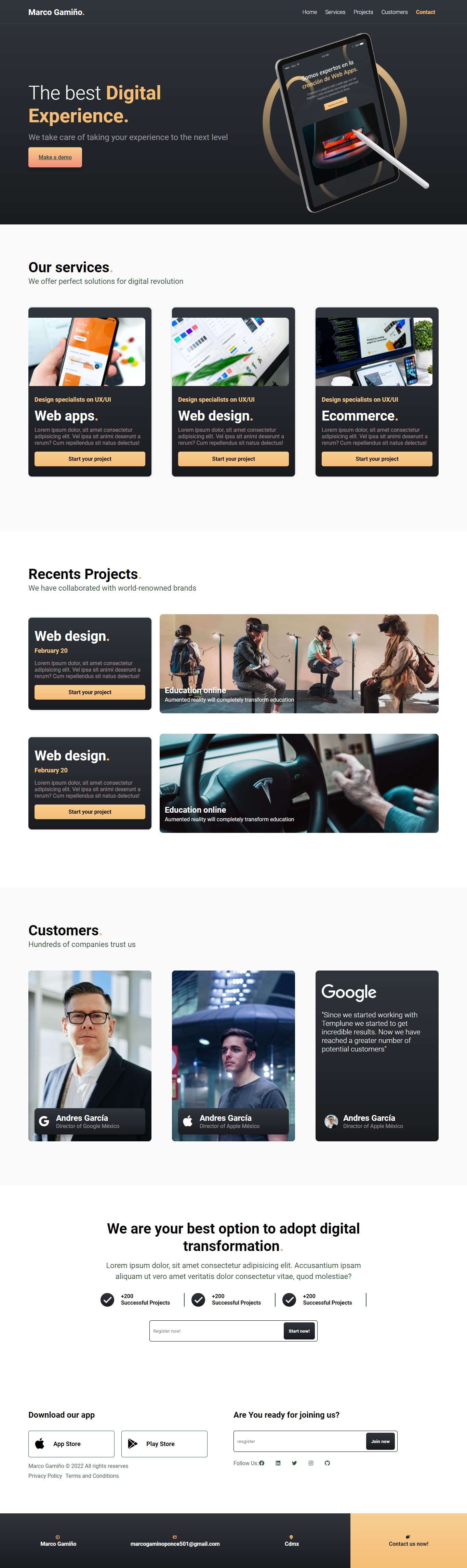 landing page project